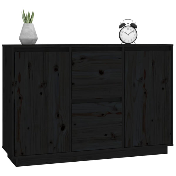 Schwarzes Sideboard Gratzzela 111x34x75cm (Kiefer)