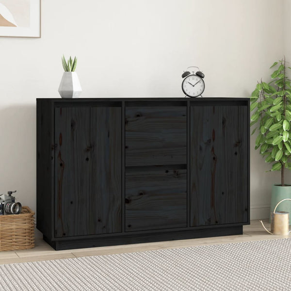 Schwarzes Sideboard Gratzzela 111x34x75cm (Kiefer)