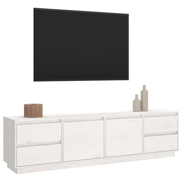 Weißes TV-Lowboard Dinel 176x37x47,5cm (Kiefer)