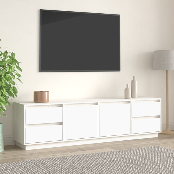Weißes TV-Lowboard Dinel 176x37x47,5cm (Kiefer)