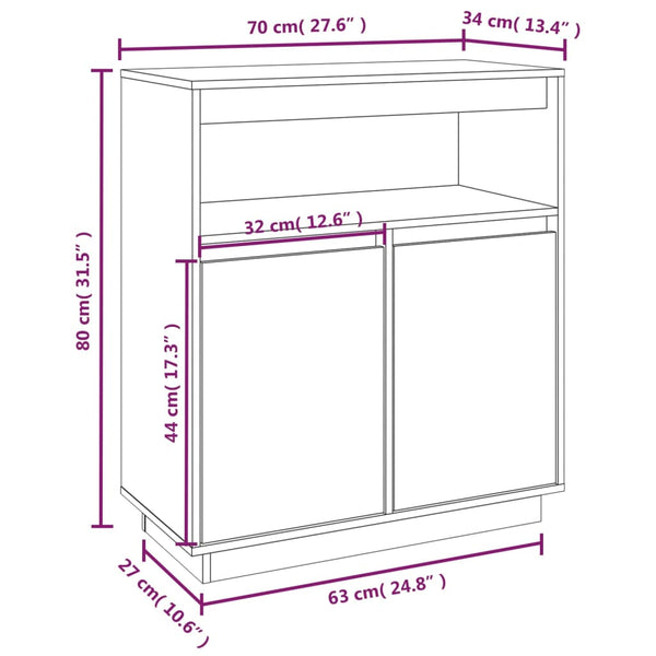 Kommode Montrell 70x34x80cm (Kiefer)
