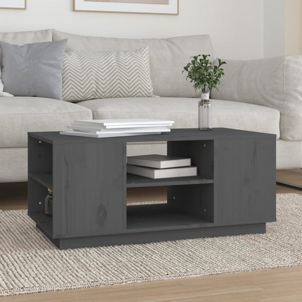 Grauer Couchtisch Pantilimona 90x49x40,5 cm (Kiefer)