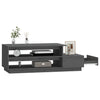 Grauer Couchtisch Vinatoru 120x50x40,5cm (Kiefer)