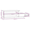 Grauer Couchtisch Vinatoru 120x50x40,5cm (Kiefer)