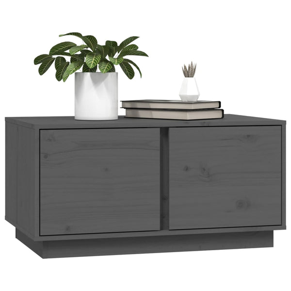 Grauer Couchtisch Rafia 80x50x40cm (Kiefer)