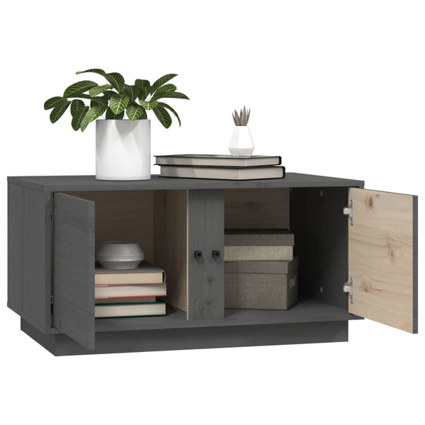 Grauer Couchtisch Rafia 80x50x40cm (Kiefer)