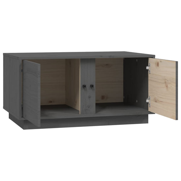 Grauer Couchtisch Rafia 80x50x40cm (Kiefer)