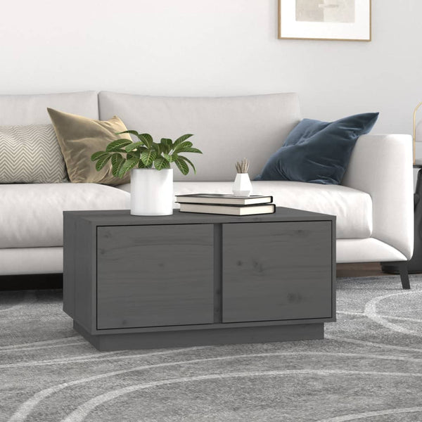 Grauer Couchtisch Rafia 80x50x40cm (Kiefer)