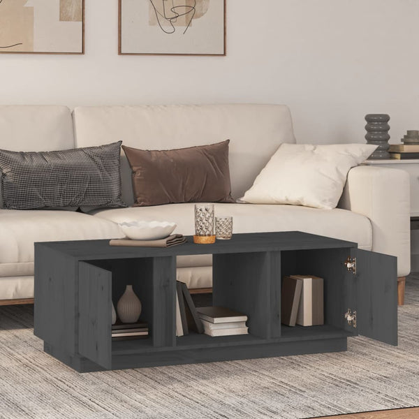 Grauer Couchtisch Egidiu 110x50x40cm (Kiefer)