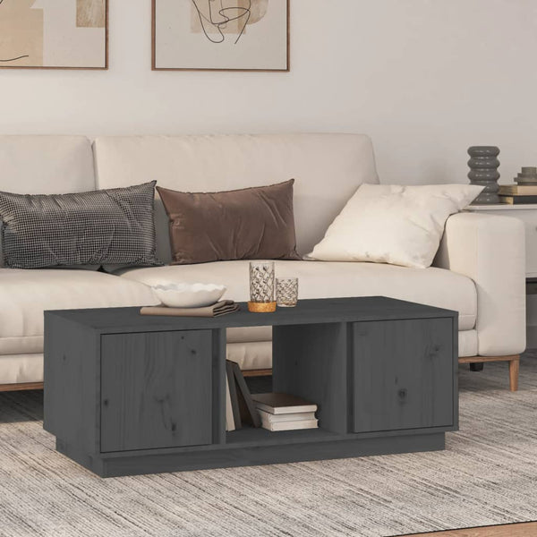 Grauer Couchtisch Egidiu 110x50x40cm (Kiefer)