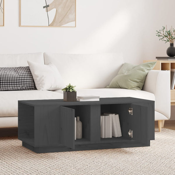 Grauer Couchtisch Zipora 110x50x40cm (Kiefer)