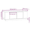 Grauer Couchtisch Zipora 110x50x40cm (Kiefer)