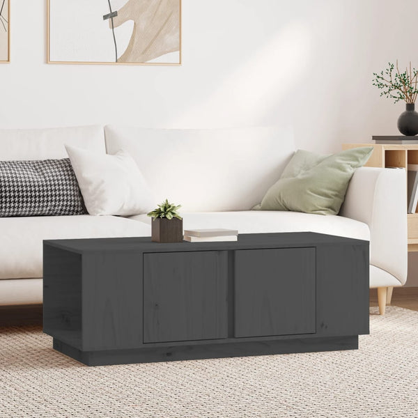 Grauer Couchtisch Zipora 110x50x40cm (Kiefer)