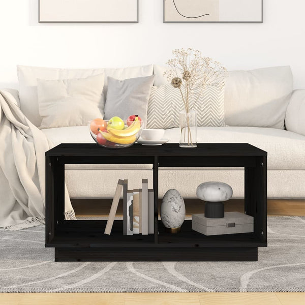 Schwarzer Couchtisch Jonatan 80x50x40cm (Kiefer)