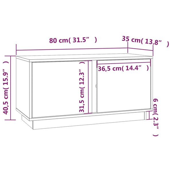 Graues TV-Möbel Othel 80x35x40,5cm (Kiefer)