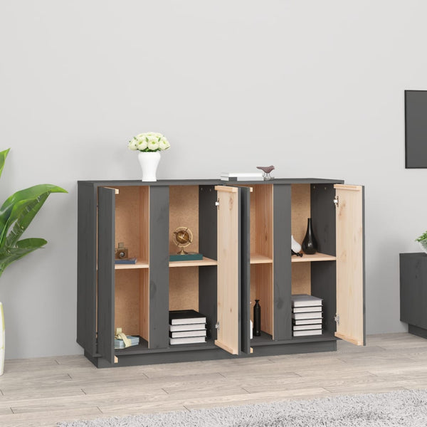 Graues Sideboard Miltiede 120x35x80cm (Kiefer)