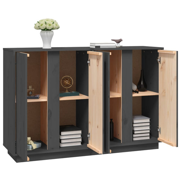 Graues Sideboard Miltiede 120x35x80cm (Kiefer)