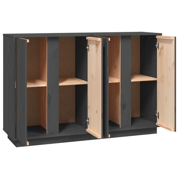 Graues Sideboard Miltiede 120x35x80cm (Kiefer)