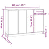 Graues Sideboard Miltiede 120x35x80cm (Kiefer)