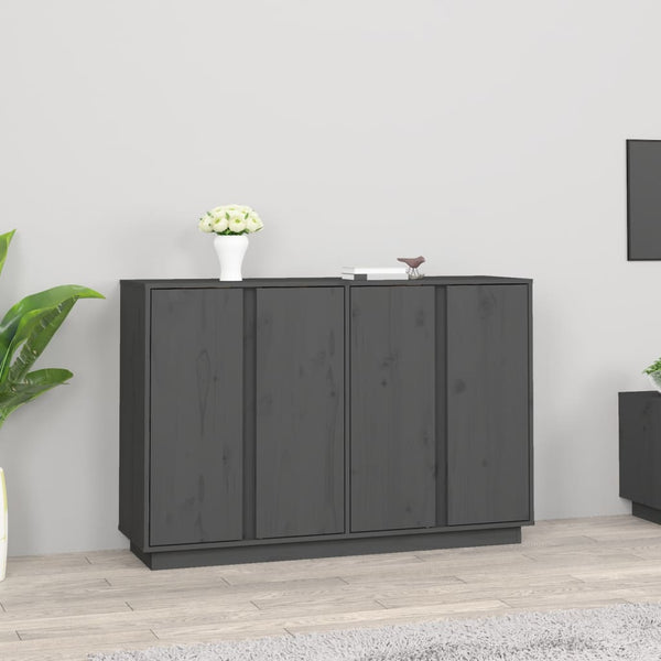 Graues Sideboard Miltiede 120x35x80cm (Kiefer)