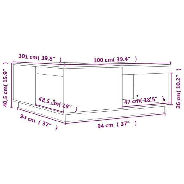 Sofatisch Fintinaru 100x101x40,5cm (Kiefer)