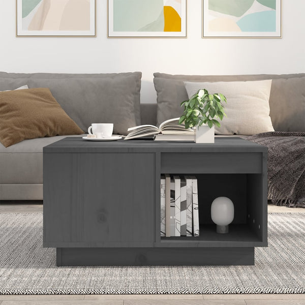 Grauer Couchtisch Fintinaru 60x61x32,5cm (Kiefer)