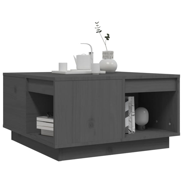Grauer Couchtisch Fintinaru 60x61x32,5cm (Kiefer)