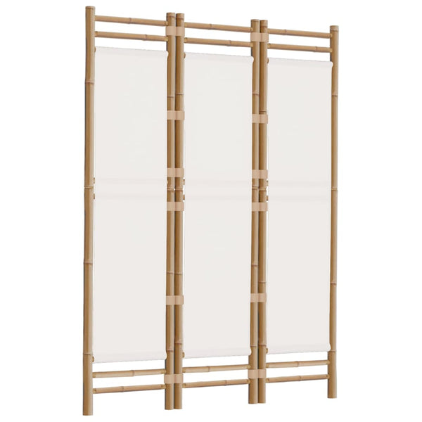 120cm kokoontaitettava tilanjakaja Kirita (3 paneelia bambu ja kangas)