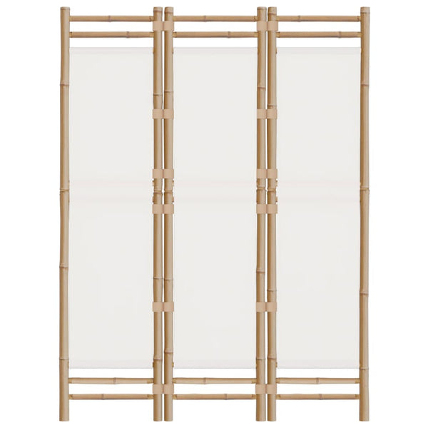 120cm kokoontaitettava tilanjakaja Kirita (3 paneelia bambu ja kangas)
