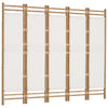 Raumteiler Kirita 200cm faltbar (Bambus und Stoff, 5 Paneele)