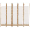 Raumteiler Kirita 200cm faltbar (Bambus und Stoff, 5 Paneele)