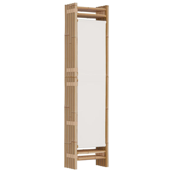 Raumteiler Kirita 200cm faltbar (Bambus und Stoff, 5 Paneele)