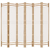 240cm faltbarer Raumteiler Kirita (6 Paneele aus Bambus und Stoff)
