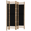 Kirita faltbarer Raumteiler 160 cm (Bambus und Stoff, 4 Segmente)