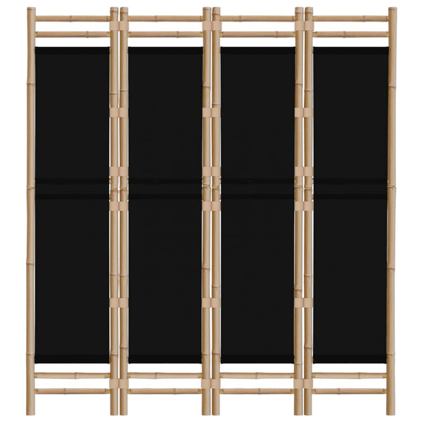 Kirita faltbarer Raumteiler 160 cm (Bambus und Stoff, 4 Segmente)