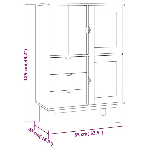 Schrank Ilina 85x43x125cm (Kiefer)