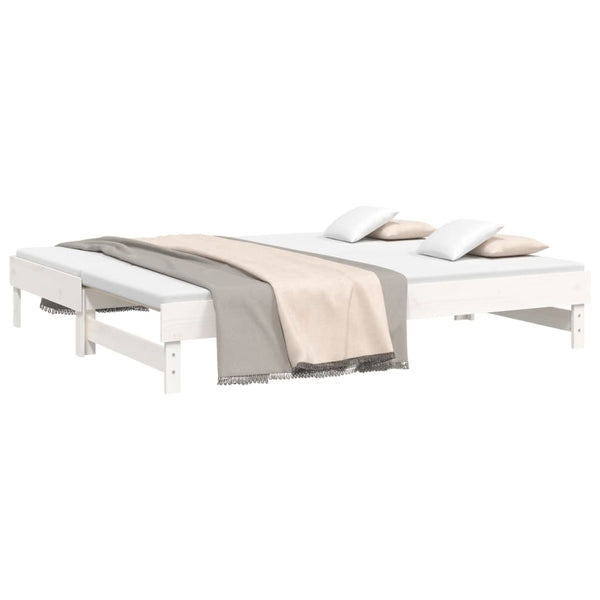 Weißes ausziehbares Schlafsofa Hermus 100x200cm (2x, Kiefer)