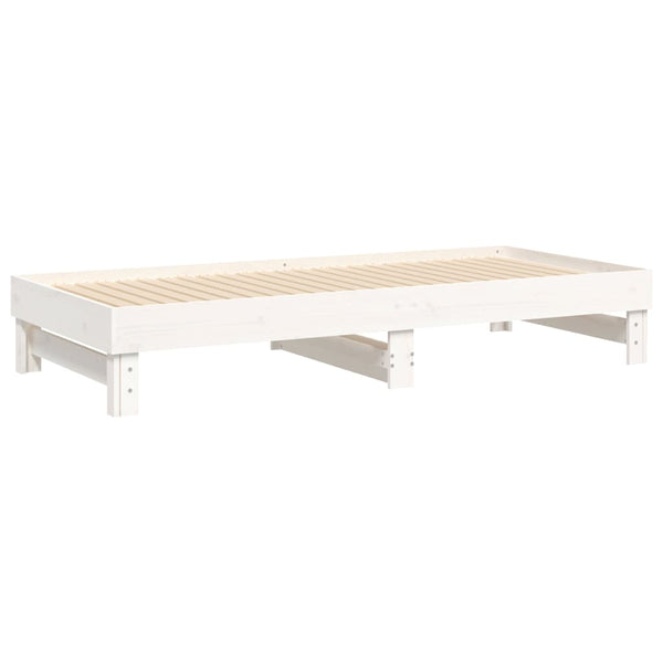 Weißes ausziehbares Schlafsofa Hermus 100x200cm (2x, Kiefer)