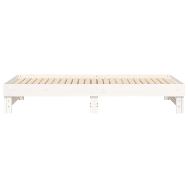 Weißes ausziehbares Schlafsofa Hermus 100x200cm (2x, Kiefer)