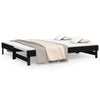 Schwarzes Schlafsofa Ausziehbar Hermus 100x200cm (2x, Kiefer)