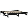 Schwarzes Schlafsofa Ausziehbar Hermus 100x200cm (2x, Kiefer)