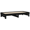 Schwarzes Schlafsofa Ausziehbar Hermus 100x200cm (2x, Kiefer)