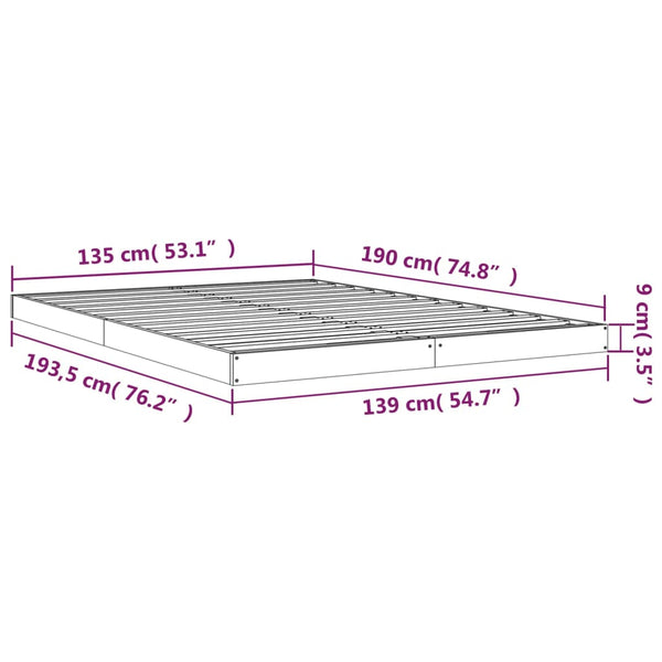Weißes Bettgestell Salvia 135x190cm (Doppelbett Kiefer)