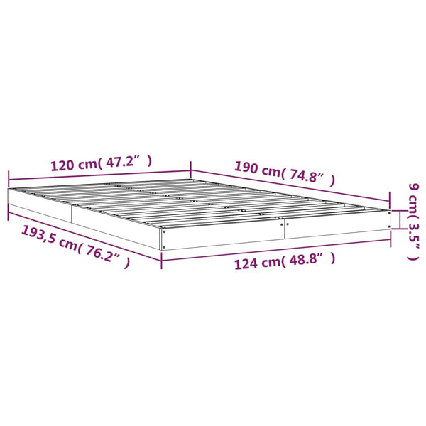 Bettgestell Salvia Weiß 120x190cm (kleines Doppelbett Kiefer)