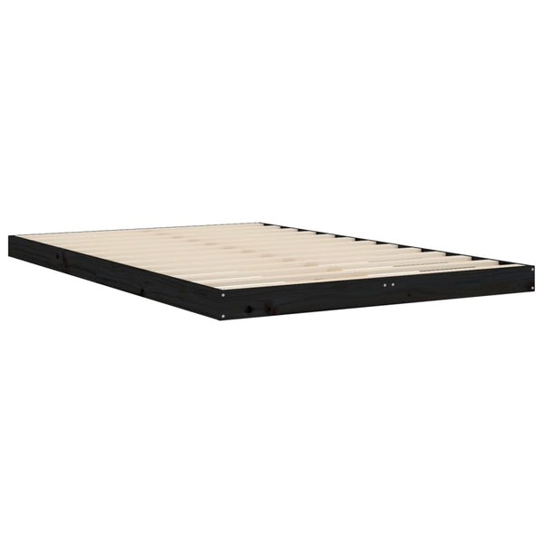 Schwarzes Bettgestell Salvia 120x190cm (kleines Doppelbett Kiefer)