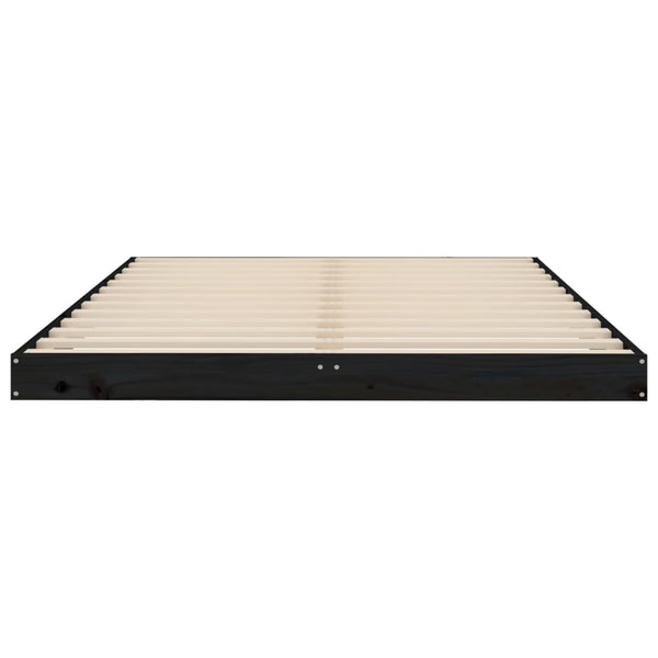 Schwarzes Bettgestell Salvia 120x190cm (kleines Doppelbett Kiefer)