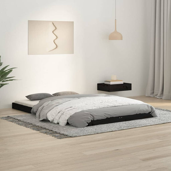 Schwarzes Bettgestell Salvia 120x190cm (kleines Doppelbett Kiefer)