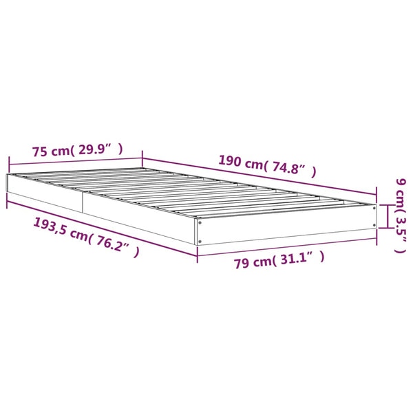 Bettgestell Salvia 75x190cm (Einzelbett Kiefer)