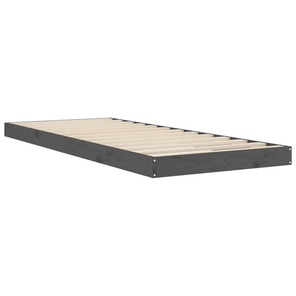 Graues Bettgestell Salvia 75x190cm (Kiefer Small Single)