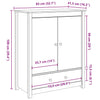 Grauer Schrank Dragani 83x41,5x100cm (Kiefer)